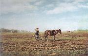 Mikhail Klodt In the Ploughed Field Sweden oil painting artist